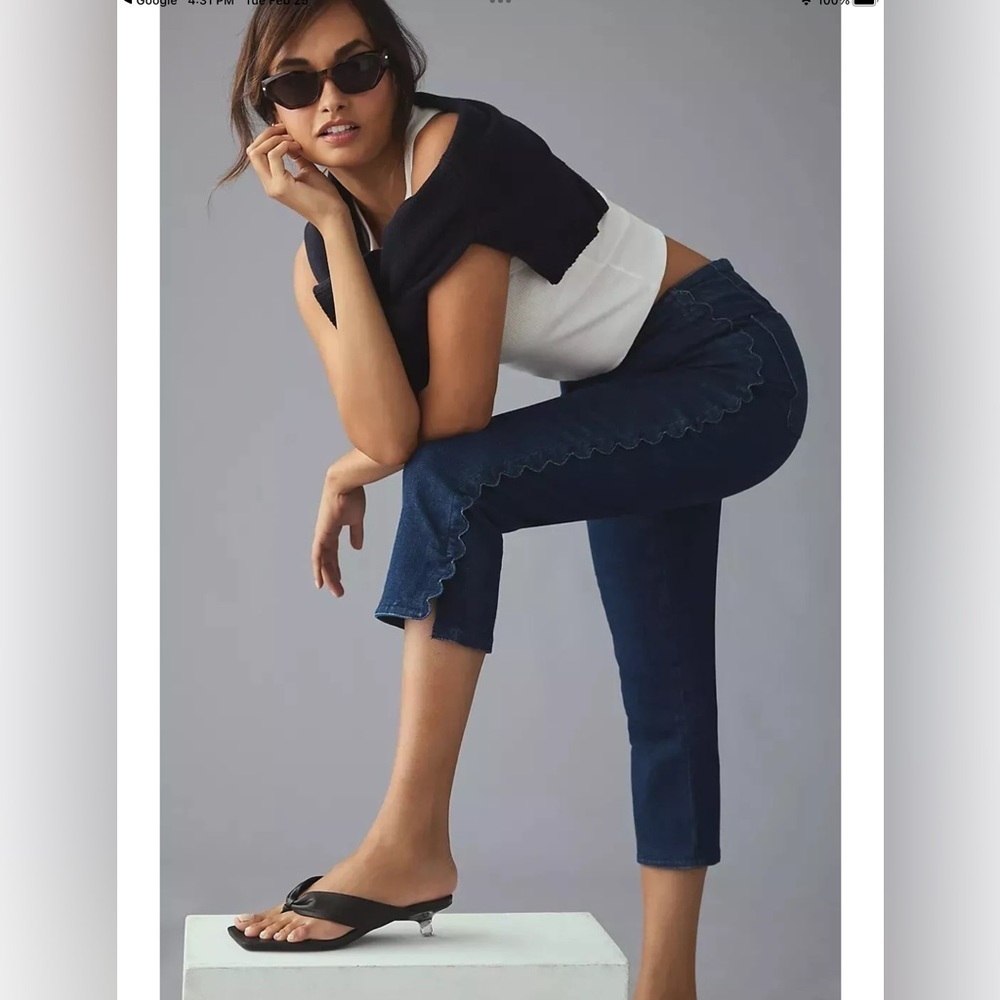 Maeve by Anthropologie High-Rise Pedal Pusher Jeans Size 27